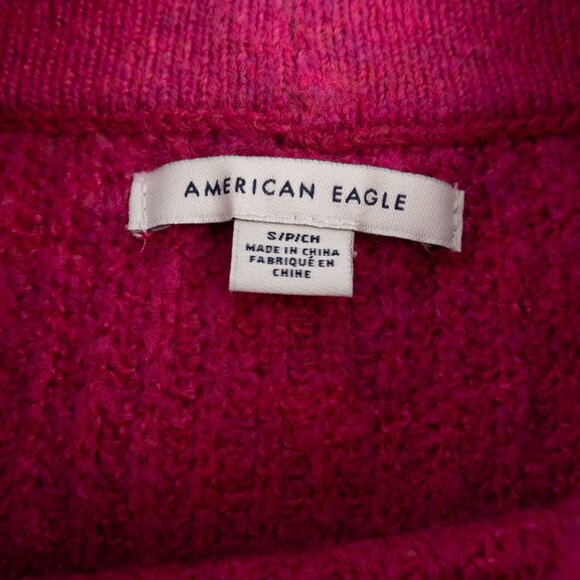AMERICAN EAGLE hot pink Oversized crewneck stretch sweater size S - Picture 2 of 7